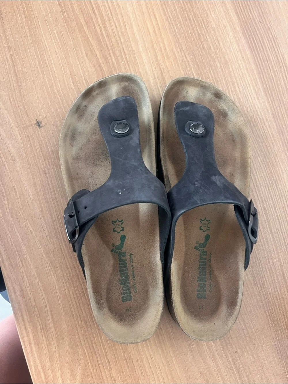 Bionatura similar to Birkenstock Black Nubuck Thong Sandals